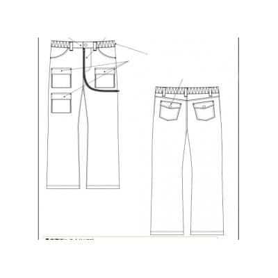 特許申請!多機能ジーンズGenPacAppleM　小用ファスナーは膝からおへそへと下から上に開きます