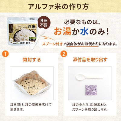 熊本県錦町産森のくまさん使用!アルファ米(白米)100g×10袋　もちもち食感　甘みしっかり(錦町)