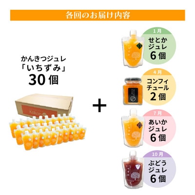 【発送月固定定期便】【年4回】かんきつジュレ定期便全4回