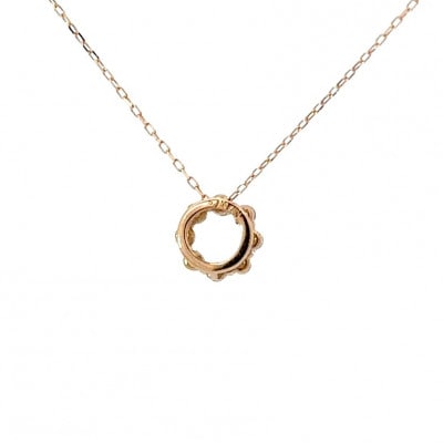 K18ピンクゴールド 0.10ct ダイヤモンド  ネックレス サークル