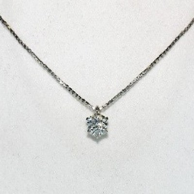 Pt　ダイヤ0.5ct　ペンダントネックレス 6本爪