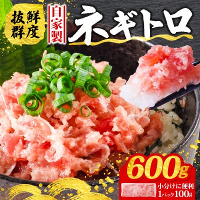 【まぐろ屋さんのねぎとろ】自家製ねぎとろ お試しサイズ!　600g ( 100g×6パック )
