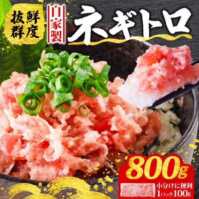 【まぐろ屋さんのねぎとろ】自家製ねぎとろ　小分けだから使いやすい♪　800g(100g×8パック)