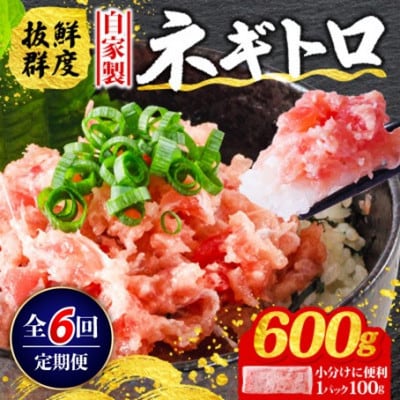 【毎月定期便】ネギトロ 月1回 600g (100g×6パック) 小分け全6回