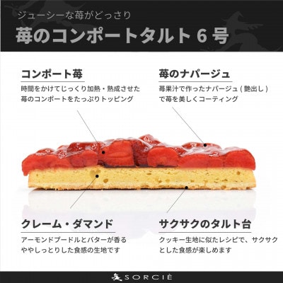 魔法洋菓子店ソルシエの苺のコンポート タルトケーキ 6号 6人～8人分 直径19cm 約720g