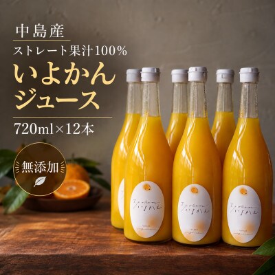 【2027年3月から順次発送】いよかんストレート果汁100%ジュース 720ml × 12本
