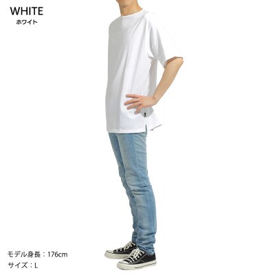 メンズ　ハードコットン生地　半袖ボートネックTシャツ　FL23SS-015M　ホワイト　XLサイズ