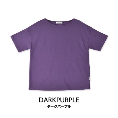 メンズ　ハードコットン生地　半袖ボートネックTシャツ　FL23SS-015M　ダークパープルLサイズ