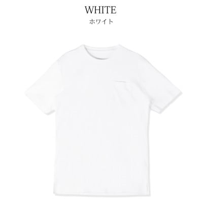 メンズ　高級綿　半袖Tシャツ　STKJ23-040　ホワイト　Lサイズ