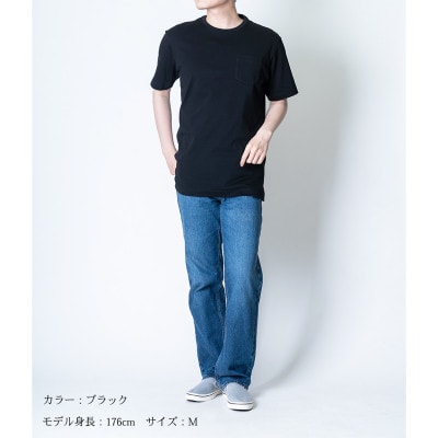 メンズ　高級綿　半袖Tシャツ　STKJ23-040　ブラック　Mサイズ