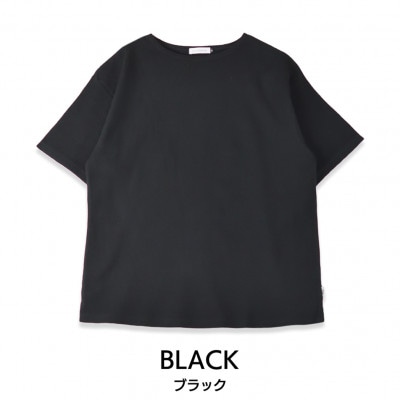 メンズ　ワッフル生地　ビッグシルエット半袖Tシャツ　FL23SS-014M　ブラック　XLサイズ