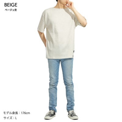 メンズ ワッフル生地 ビッグシルエット半袖Tシャツ FL23SS-014M