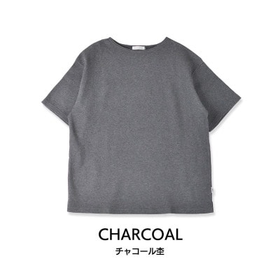 メンズ　ワッフル生地　ビッグシルエット半袖TシャツFL23SS-014M　チャコールグレー　2XL