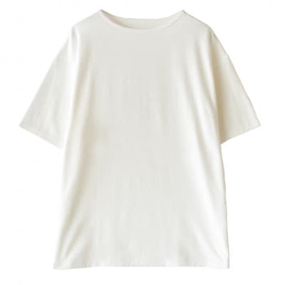 メンズ　やわらかパイル地　半袖Tシャツ　FL25SS-001　ホワイト　Lサイズ