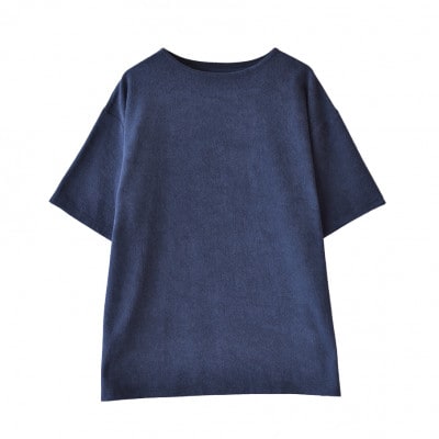 メンズ　やわらかパイル地　半袖Tシャツ　FL25SS-001　ネイビー　XLサイズ