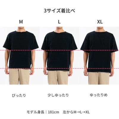 メンズ　やわらかパイル地　半袖Tシャツ　FL25SS-001　ネイビー　XLサイズ