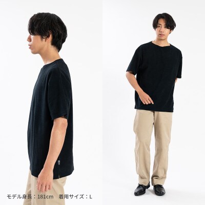 メンズ　やわらかパイル地　半袖Tシャツ　FL25SS-001　ブラック　Mサイズ