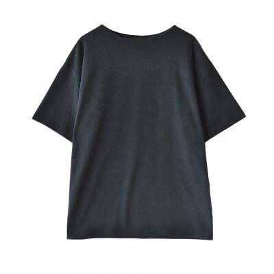 メンズ やわらかパイル地 半袖Tシャツ FL25SS-001 ブラック Lサイズ