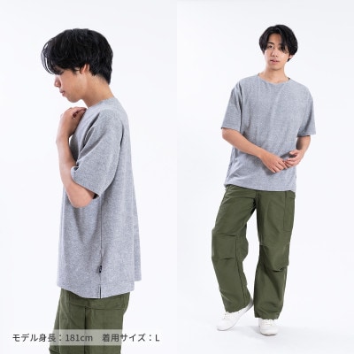 メンズ　やわらかパイル地　半袖Tシャツ　FL25SS-001　グレー　Mサイズ