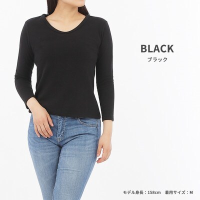 レディース　暖かインナー　接結生地　裏起毛　SKWC-04W　ブラック　Sサイズ