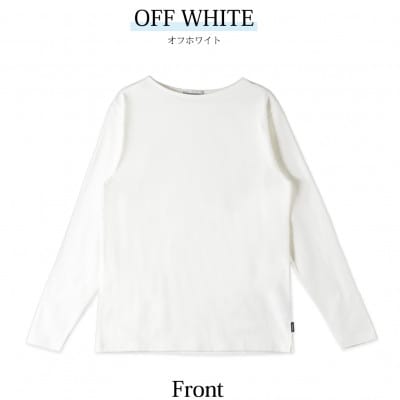メンズ　ハードコットン　ボートネック長袖Tシャツ　FL22FW-004M　オフホワイト　Lサイズ