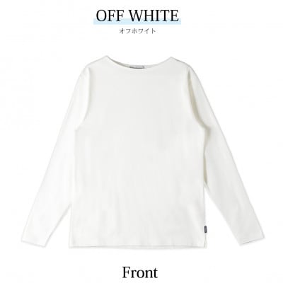 メンズ　ハードコットン　ボートネック長袖Tシャツ　FL22FW-004M　オフホワイト　XLサイズ