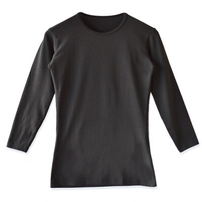 メンズ　長袖　丸首あったかインナー　2枚組　21FW-0004　ブラック　Lサイズ