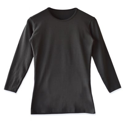 メンズ　長袖　丸首秋冬インナー　2枚組　21FW-0004　黒　XL　YOSHIDA SHIRTS