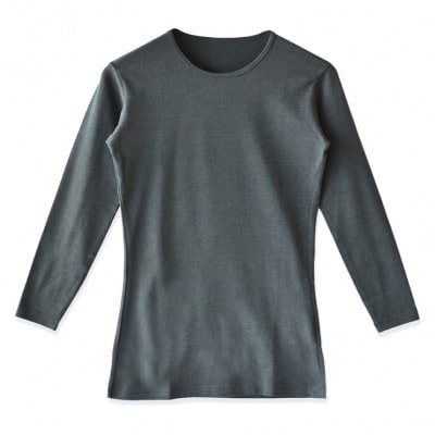 メンズ　長袖　丸首あったかインナー　2枚組　21FW-0004　グレー　Lサイズ