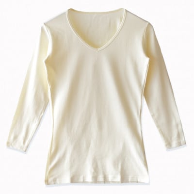 メンズ　長袖　Vネック秋冬肌着　2枚　21FW-0005　ホワイト　L　YOSHIDA SHIRTS