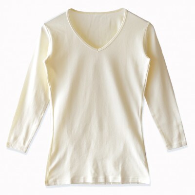 メンズ　長袖　Vネックあったかインナー　2枚組　21FW-0005　ホワイト　XLサイズ