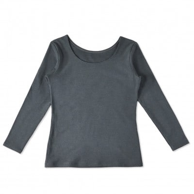 レディース　長袖　丸首あったかインナー　2枚組　23FW-0008W　グレー　Sサイズ