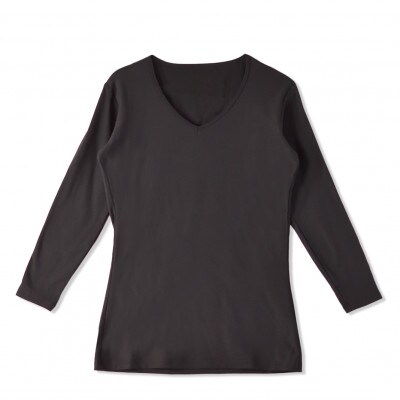 メンズ　長袖　Vネックあったかインナー　2枚組　WCPM-02　ブラック　Mサイズ