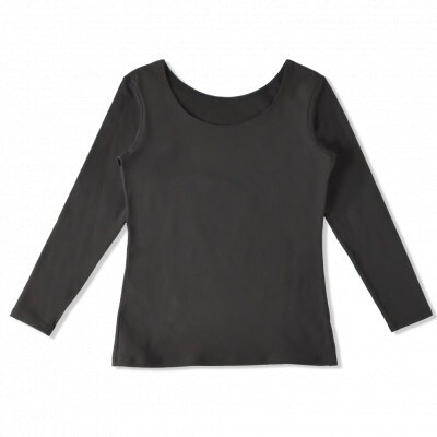 レディース　長袖　丸首あったかインナー　2枚組　WCPM-03W　ブラック　XLサイズ