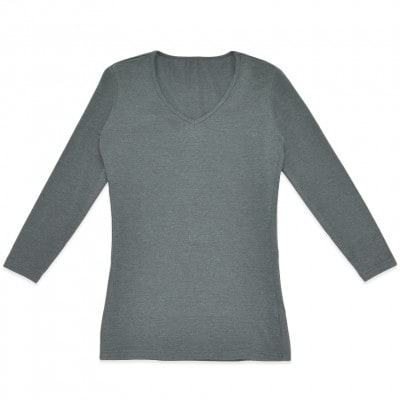 レディース　長袖　Vネックあったかインナー　2枚組　WCPM-04W　グレー　Mサイズ