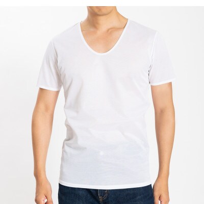 メンズ　速乾　Vネック夏用インナー　2枚セット　22SS0001　ホワイト　Sサイズ