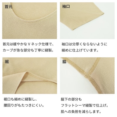 メンズ　速乾　Vネック夏用インナー　2枚セット　22SS0001　ベージュ　Sサイズ