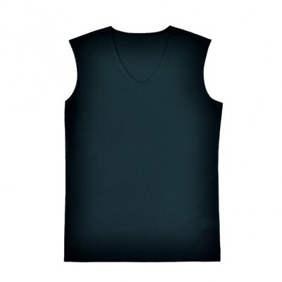 メンズ　V首袖無夏用インナー　2枚組　22SS0002　黒　XS　YOSHIDA SHIRTS