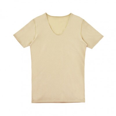 メンズ　速乾　V首夏用肌着　2枚組　22SS0001　ベージュ　2XL　YOSHIDA SHIRTS