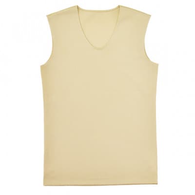 メンズ V首袖なし夏用下着　2枚組　22SS0002　ベージュ　2XL　YOSHIDA SHIRTS