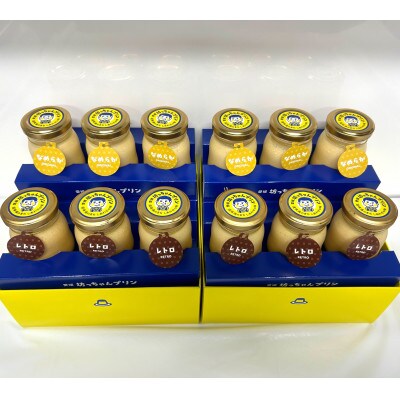 愛媛坊っちゃんプリン なめらか・レトロセット(12個入り)