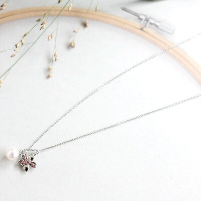 さくらひめパールネックレス&イヤリング/シルバー 2点セット