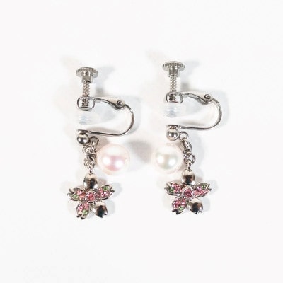 さくらひめパールネックレス&イヤリング/シルバー 2点セット