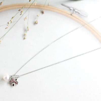 さくらひめパールネックレス&ピアス/シルバー 2点セット