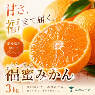 【いま注目されています】濃密な甘さ【福蜜みかん】3kg　愛媛県産