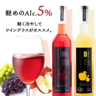 りんご&ぶどうリキュール計2本【品種おまかせ】〈余市リキュールファクトリー〉_Y020-0613