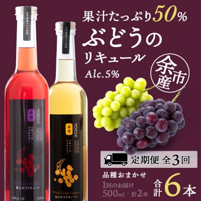【定期便3ヵ月】ぶどうリキュール2本【品種おまかせ】余市リキュールファクトリー_Y020-0618