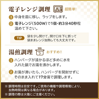 【レンジ・湯煎対応】プレミアム牛ブレンドハンバーグ20個セット デミソース付き