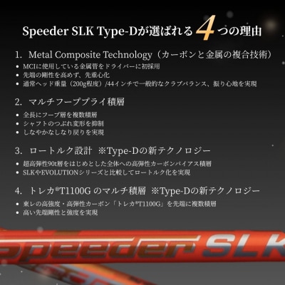 リシャフト Speeder SLK Type-D フジクラ ドライバー用シャフト by006-aa