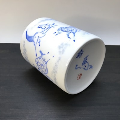 縁起物『左駒』マグカップ青【0701101】
